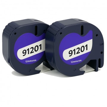 Huismerk Dymo 91201 Zwart op Wit 2X