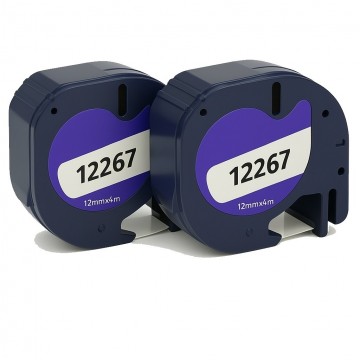 Huismerk Dymo 12267 Zwart op Transparant 2X