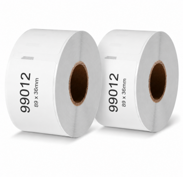 Huismerk Dymo 99012 Zwart op Wit 2X