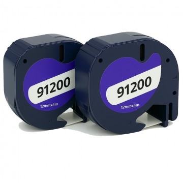 Huismerk Dymo 91200 zwart op wit 2X